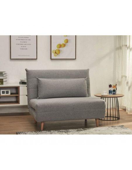 Fauteuil convertible - L 105 x P 90 x H 80 cm - Gris