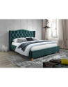 Lit double en velours - Aspen - 160 x 200 cm - Vert royal