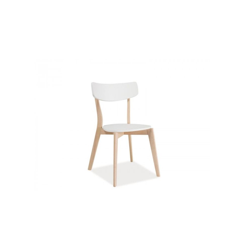 Chaise scandinave - Tibi - L 50 x P 44 x H 77 cm - Blanc