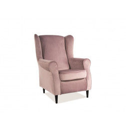 Fauteuil en velours - Baron - L 75 x H 101 cm - Rose