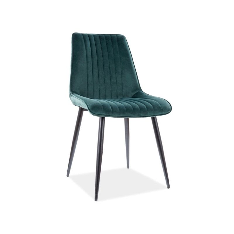 Chaise en velours - Kim - L 47 x P 42 x H 88 cm - Vert