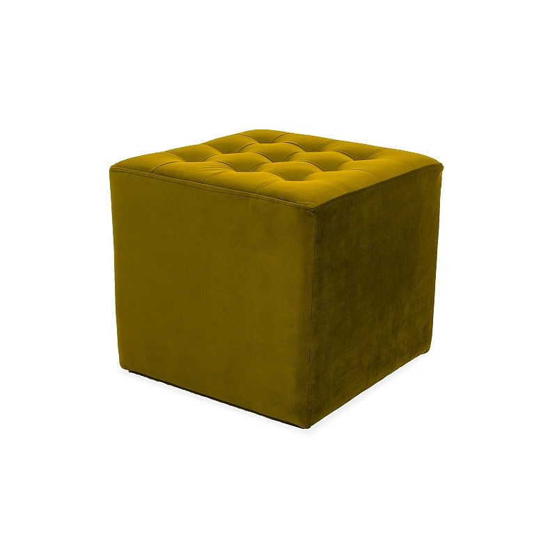 Pouf en velours - Lori - L 39 cm x H 34 cm - Jaune