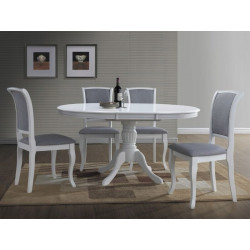 Table extensible - Olivia - L 106 x l 141 x H 76 cm - Blanc